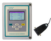 Wall mounted area velocity type open channel ultrasonic flow meter for partially filled pipe